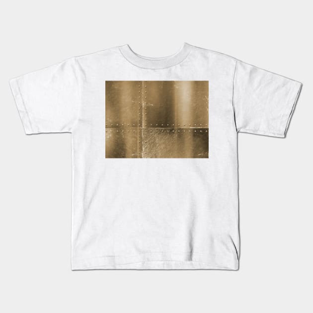 Solid Metal- Gold Kids T-Shirt by Quatern